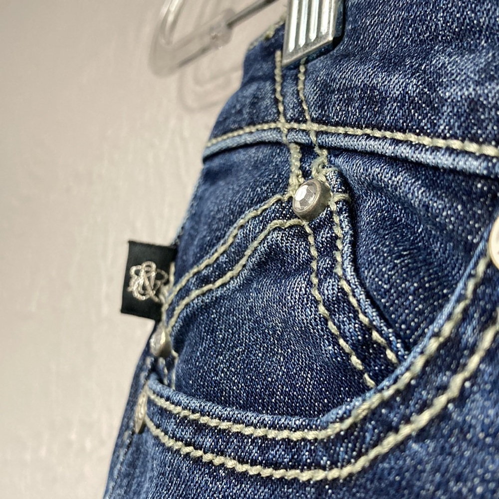 Rock & Republic Blue Kasandra Bling Pocket Jeans Women's Size 2 - Picture 8 of 16